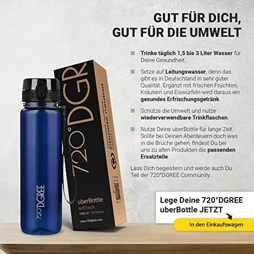 720°DGREE uberBottle Trinkflasche SoftTouch 500ml - Auslaufsicher, BPA-Frei - für Sport und Outdoor-Aktivitäten - Climat