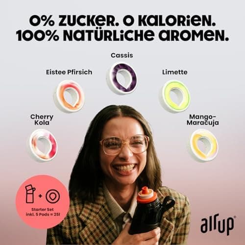 air up® Trinkflasche für Schule und Sport | inkl. 5 zuckerfreien Duft-Pods & Strohhalm | Wasserflasche in Lila für Kinde