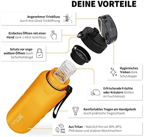 720°DGREE uberBottle Trinkflasche SoftTouch 500ml - Auslaufsicher, BPA-Frei - für Sport und Outdoor-Aktivitäten - Climat