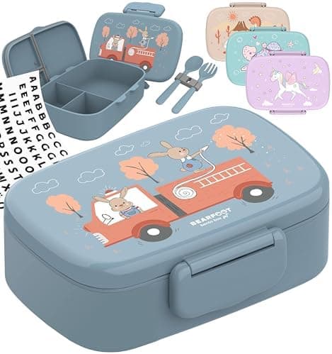 Bearfoot Brotdose Kinder BPAfrei mit Fächern Lunchbox für Mädchen & Jungen
