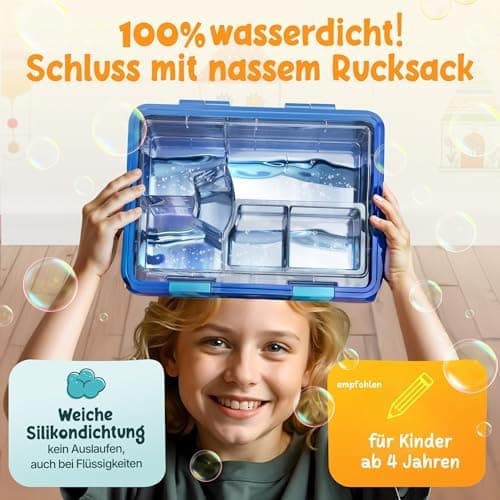 Kinder Brotdose Mondschein – Lila Fächer – 800ml – Schule & Kindergarten - BPA frei  
Kinder Brotdose Mondschein – Lila