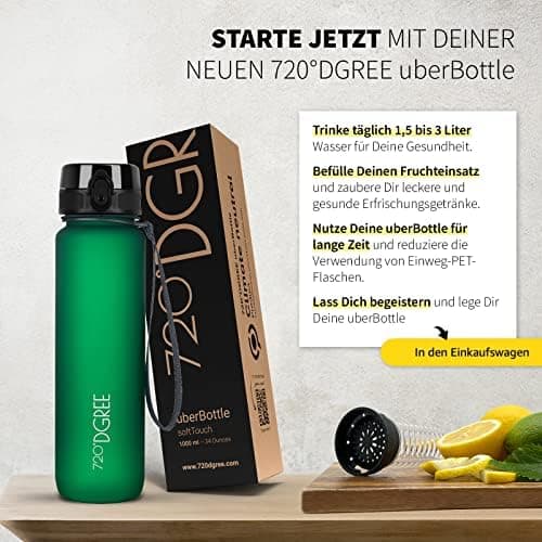 720°DGREE uberBottle Trinkflasche SoftTouch 500ml - Auslaufsicher, BPA-Frei - für Sport und Outdoor-Aktivitäten - Climat