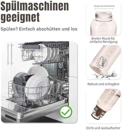 UZSPACE Kinder Trinkflasche 600ml - Sportlich, Auslaufsicher & Spülmaschinenfest zur Schule und Outdoor aktivarten für M