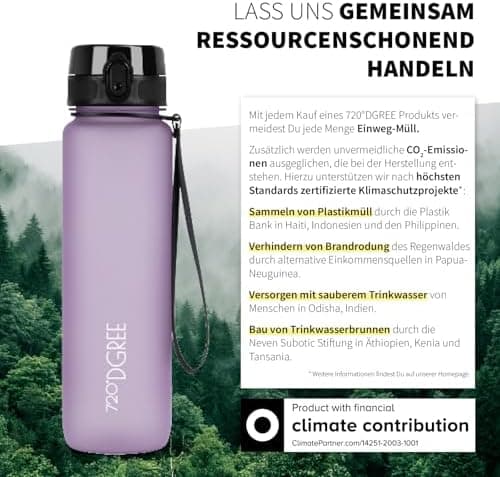 720°DGREE uberBottle Trinkflasche SoftTouch 500ml - Auslaufsicher, BPA-Frei - für Sport und Outdoor-Aktivitäten - Climat