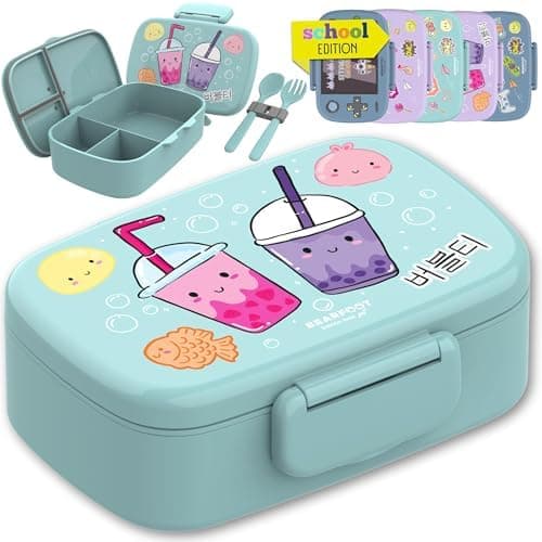 Bearfoot Brotdose Kinder BPAfrei mit Fächern Lunchbox für Mädchen & Jungen