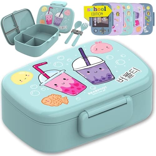Bearfoot Brotdose Kinder BPAfrei mit Fächern Lunchbox für Mädchen & Jungen