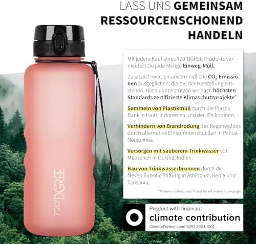 720°DGREE uberBottle Trinkflasche SoftTouch 500ml - Auslaufsicher, BPA-Frei - für Sport und Outdoor-Aktivitäten - Climat