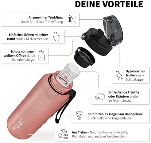 720°DGREE uberBottle Trinkflasche SoftTouch 500ml - Auslaufsicher, BPA-Frei - für Sport und Outdoor-Aktivitäten - Climat