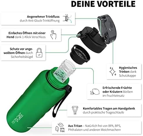 720°DGREE uberBottle Trinkflasche SoftTouch 500ml - Auslaufsicher, BPA-Frei - für Sport und Outdoor-Aktivitäten - Climat