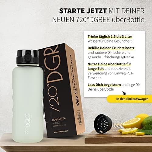 720°DGREE uberBottle Trinkflasche SoftTouch 500ml - Auslaufsicher, BPA-Frei - für Sport und Outdoor-Aktivitäten - Climat
