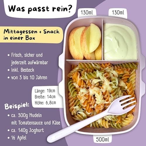 Bearfoot Brotdose Kinder BPAfrei mit Fächern Lunchbox für Mädchen & Jungen