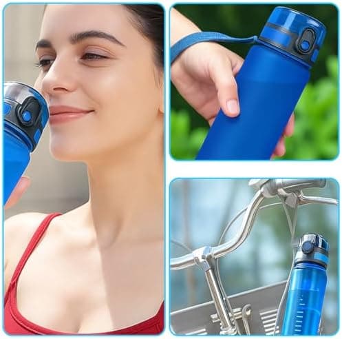 Ersatzdeckel Trinkflasche für 1000 ML Flaschen, Auslaufsicherer 1-Klick-Verschluss, Kinderfreundlich (Blau)  
Silikonstr