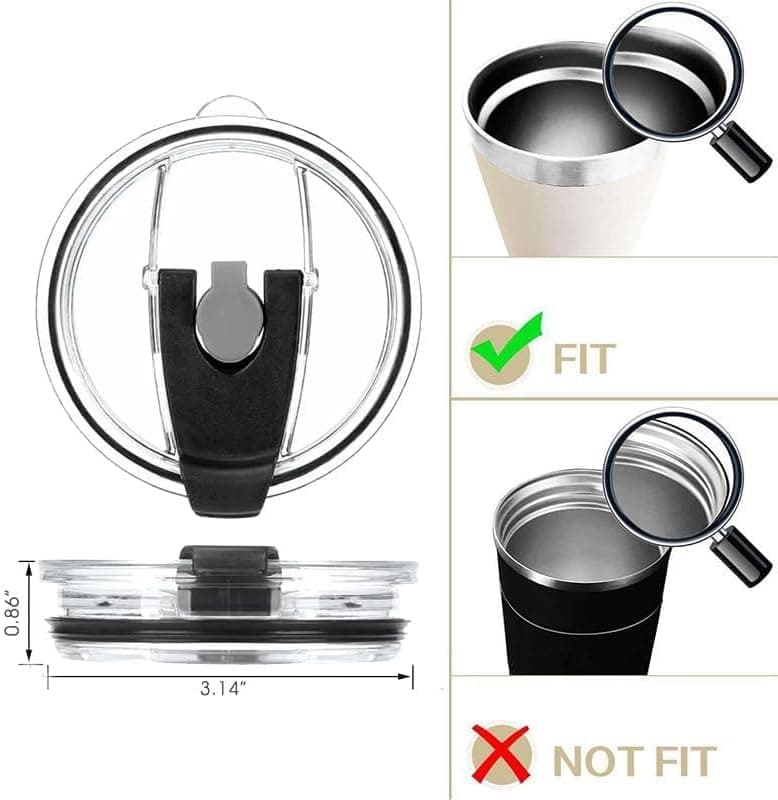 Ersatzdeckel für 56-ml-Becher - Spritzwasserfest, auslaufsicher und strohhalmfreundlich 20 oz Black Double Hole