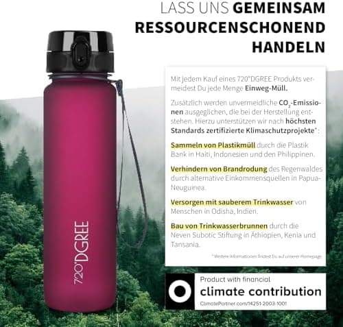 720°DGREE uberBottle Trinkflasche SoftTouch 500ml - Auslaufsicher, BPA-Frei - für Sport und Outdoor-Aktivitäten - Climat