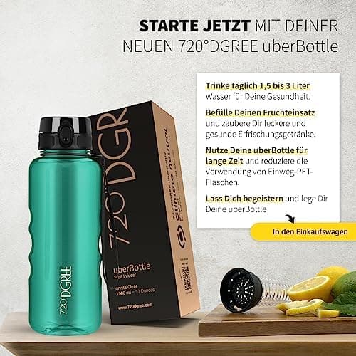 720°DGREE uberBottle Trinkflasche SoftTouch 500ml - Auslaufsicher, BPA-Frei - für Sport und Outdoor-Aktivitäten - Climat