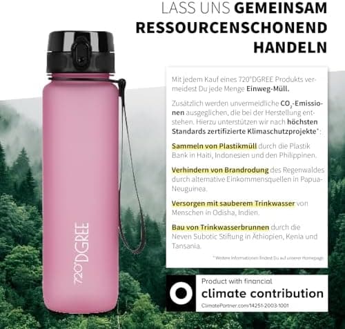 720°DGREE uberBottle Trinkflasche SoftTouch 500ml - Auslaufsicher, BPA-Frei - für Sport und Outdoor-Aktivitäten - Climat