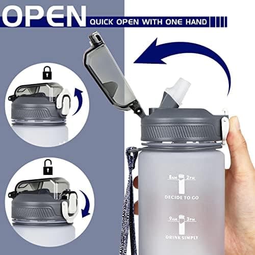 CodiCile Trinkflasche 1L - Ideal für Outdoor Aktivitäten mit Zeitmarkierung und Strohhalm
| CodiCile 1L Trinkflasche St