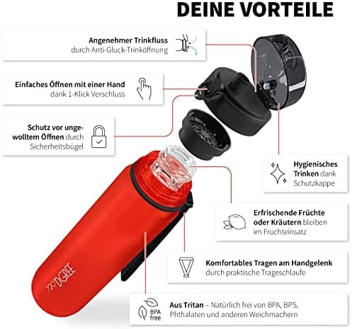 720°DGREE uberBottle Trinkflasche SoftTouch 500ml - Auslaufsicher, BPA-Frei - für Sport und Outdoor-Aktivitäten - Climat