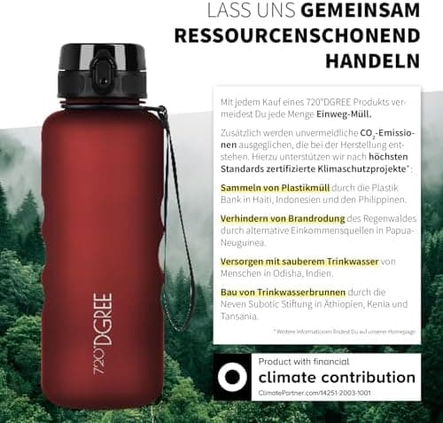 720°DGREE uberBottle Trinkflasche SoftTouch 500ml - Auslaufsicher, BPA-Frei - für Sport und Outdoor-Aktivitäten - Climat
