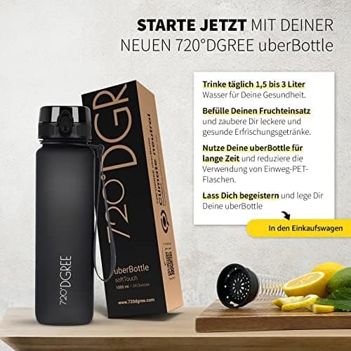 720°DGREE uberBottle Trinkflasche SoftTouch 500ml - Auslaufsicher, BPA-Frei - für Sport und Outdoor-Aktivitäten - Climat