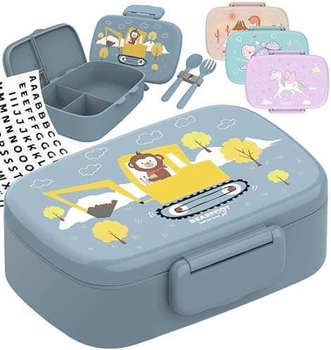 Bearfoot Brotdose Kinder BPAfrei mit Fächern Lunchbox für Mädchen & Jungen