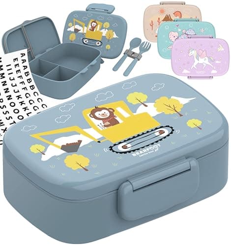 Bearfoot Brotdose Kinder BPAfrei mit Fächern Lunchbox für Mädchen & Jungen