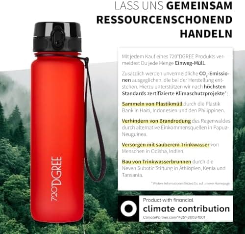 720°DGREE uberBottle Trinkflasche SoftTouch 500ml - Auslaufsicher, BPA-Frei - für Sport und Outdoor-Aktivitäten - Climat
