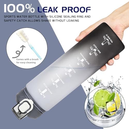 CodiCile Trinkflasche 1L - Ideal für Outdoor Aktivitäten mit Zeitmarkierung und Strohhalm
| CodiCile 1L Trinkflasche St