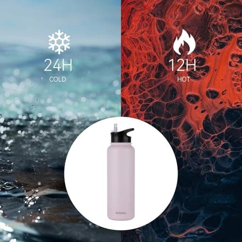 Edelstahl Trinkflasche 1.2L BPAfrei-Thermoskanne-Vakuum Doppelwandisolierung für Sport Campings-Reise-Kohlensäure Geeign