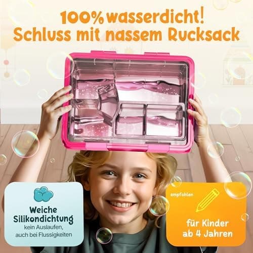 Kinder Brotdose Mondschein – Lila Fächer – 800ml – Schule & Kindergarten - BPA frei  
Kinder Brotdose Mondschein – Lila