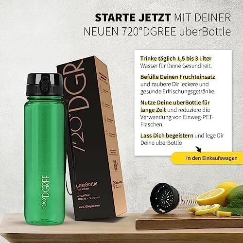 720°DGREE uberBottle Trinkflasche SoftTouch 500ml - Auslaufsicher, BPA-Frei - für Sport und Outdoor-Aktivitäten - Climat