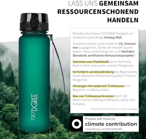 720°DGREE uberBottle Trinkflasche SoftTouch 500ml - Auslaufsicher, BPA-Frei - für Sport und Outdoor-Aktivitäten - Climat