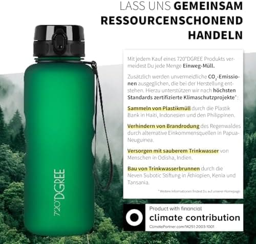 720°DGREE uberBottle Trinkflasche SoftTouch 500ml - Auslaufsicher, BPA-Frei - für Sport und Outdoor-Aktivitäten - Climat