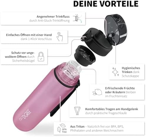 720°DGREE uberBottle Trinkflasche SoftTouch 500ml - Auslaufsicher, BPA-Frei - für Sport und Outdoor-Aktivitäten - Climat