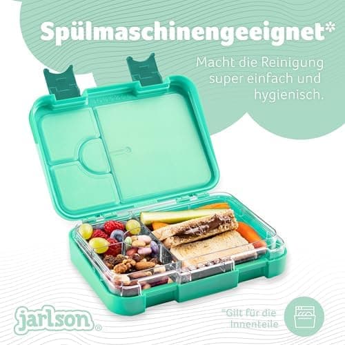 Jarlson® Brotdose Kinder mit Fächern - TONI Lunchbox - Auslaufdurchfall-Sicher – Jausenbox für Kindergarten und Schule -