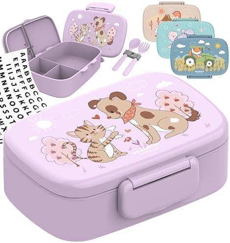Bearfoot Brotdose Kinder BPAfrei mit Fächern Lunchbox für Mädchen & Jungen