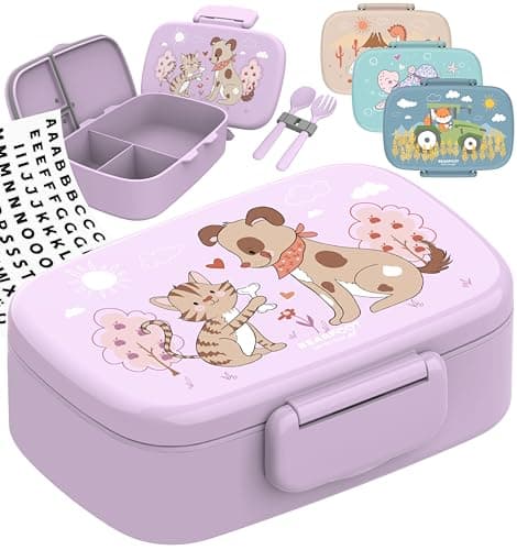 Bearfoot Brotdose Kinder BPAfrei mit Fächern Lunchbox für Mädchen & Jungen