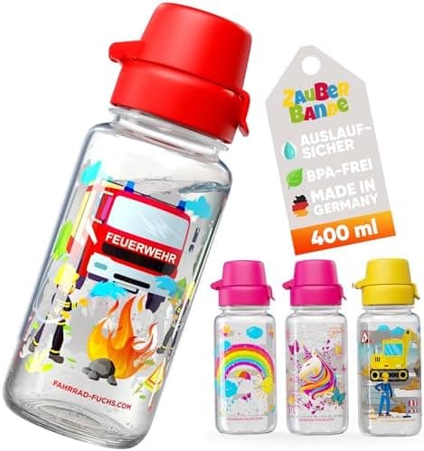Trinkflasche Kinder auslaufsicher Regenbogen 400 ml Kohlensäure geeignet BPA-frei Tritan spülmaschinenfest Easy-Clean Ma