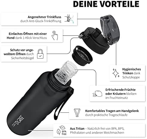 720°DGREE uberBottle Trinkflasche SoftTouch 500ml - Auslaufsicher, BPA-Frei - für Sport und Outdoor-Aktivitäten - Climat