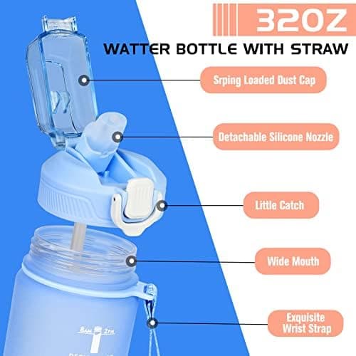 CodiCile Trinkflasche 1L - Ideal für Outdoor Aktivitäten mit Zeitmarkierung und Strohhalm
| CodiCile 1L Trinkflasche St