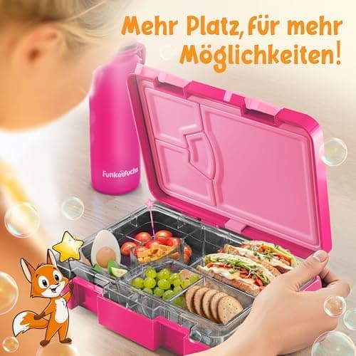 Kinder Brotdose Mondschein – Lila Fächer – 800ml – Schule & Kindergarten - BPA frei  
Kinder Brotdose Mondschein – Lila