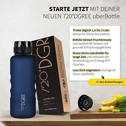 720°DGREE uberBottle Trinkflasche SoftTouch 500ml - Auslaufsicher, BPA-Frei - für Sport und Outdoor-Aktivitäten - Climat