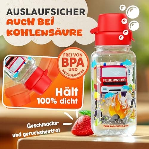 Trinkflasche Kinder auslaufsicher Regenbogen 400 ml Kohlensäure geeignet BPA-frei Tritan spülmaschinenfest Easy-Clean Ma