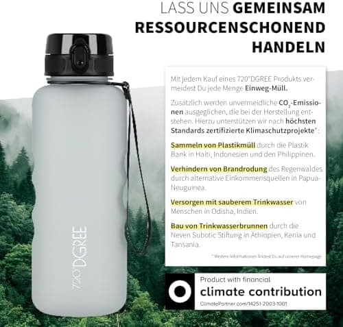 720°DGREE uberBottle Trinkflasche SoftTouch 500ml - Auslaufsicher, BPA-Frei - für Sport und Outdoor-Aktivitäten - Climat