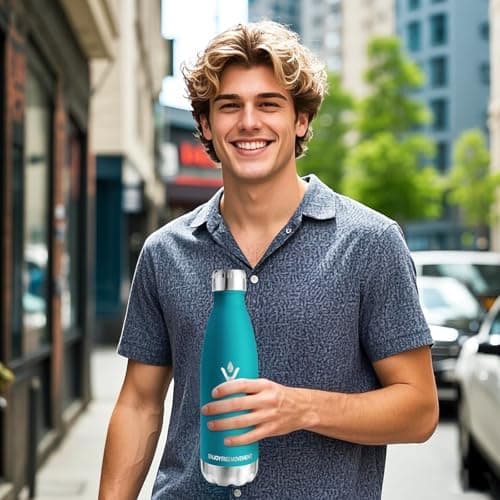 HoneyHolly Kinder Trinkflasche Doppelwandig, 500ML BPA-frei, Thermosflasche für Fitness und Gym