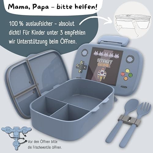 Bearfoot Brotdose Kinder BPAfrei mit Fächern Lunchbox für Mädchen & Jungen