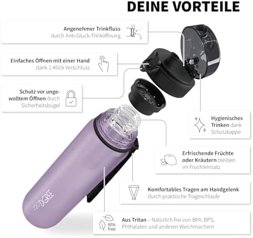 720°DGREE uberBottle Trinkflasche SoftTouch 500ml - Auslaufsicher, BPA-Frei - für Sport und Outdoor-Aktivitäten - Climat
