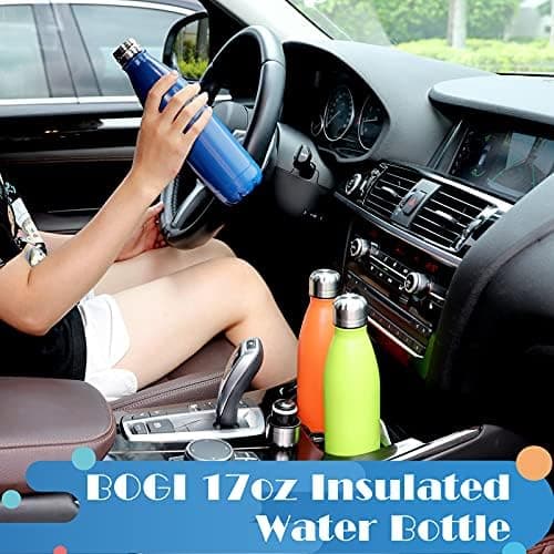 BOGI Doppelwandige Thermosflasche Edelstahl Trinkflasche Kinder Trinkflasche Schule Himmelblau Pink