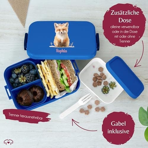 Mepal Bento Box Midi Fuchs Lunchbox - Niedliche Brotdose für Kinder | Auslaufsicher und langlebig | Sage Grün - 900 ml