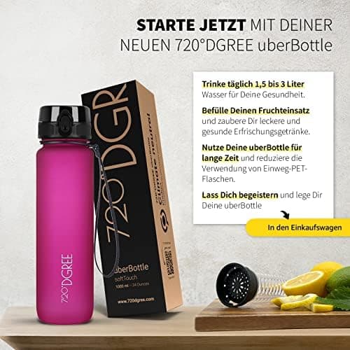 720°DGREE uberBottle Trinkflasche SoftTouch 500ml - Auslaufsicher, BPA-Frei - für Sport und Outdoor-Aktivitäten - Climat